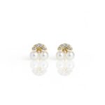 パール＆ビジュー チェリーモチーフピアス